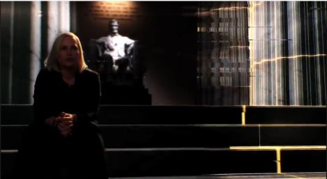 Patriticia Arquette in the opening of CSI: Cyber tv show.