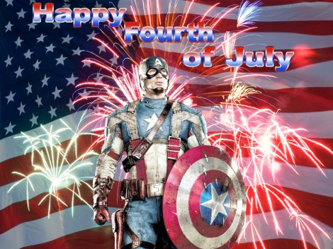Photo of Captain America celebrates the 4th of July. Of course. :)