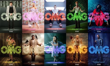 Collage of American Gods posters