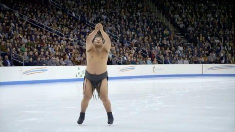 Sumo wrestler on ice from GEICO commercial.